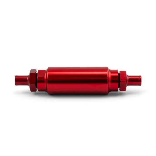 Inline Billet Aluminum Fuel Filter 9/16-18 - 9/16-18 Male Red
