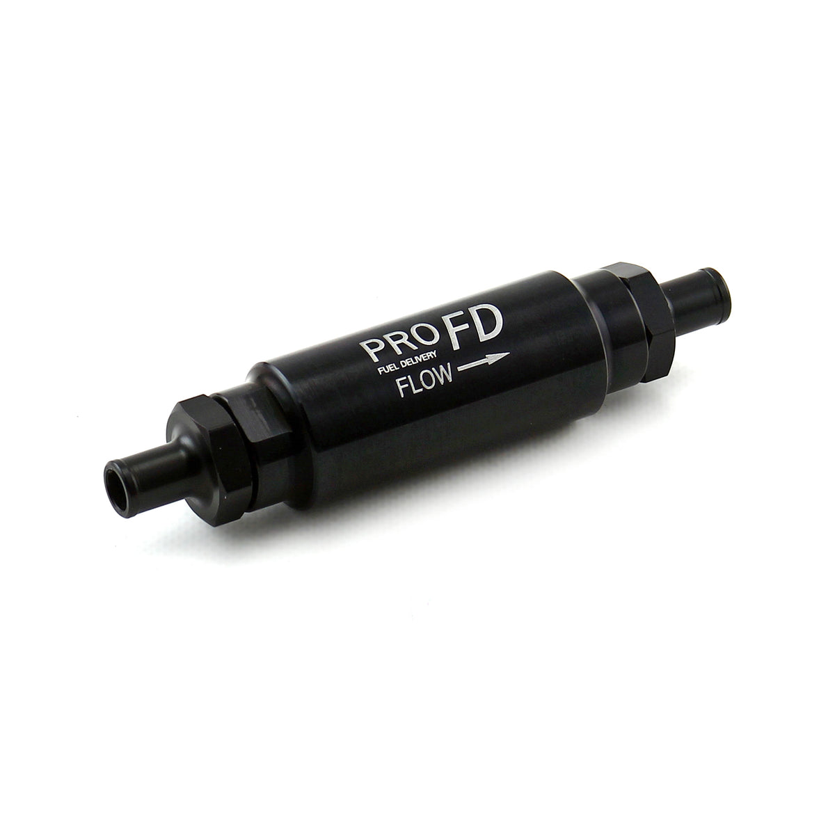 Inline Billet Aluminum Fuel Filter 9/16-18 - 9/16-18 Male Black