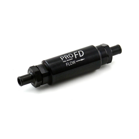 Inline Billet Aluminum Fuel Filter 9/16-18 - 9/16-18 Male Black