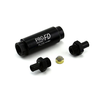 Inline Billet Aluminum Fuel Filter 9/16-18 - 9/16-18 Male Black