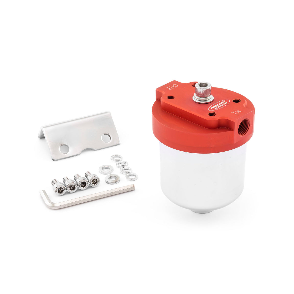 Billet Fuel Filter with Replaceable Element - Mounting Bracket 3/8" NPT