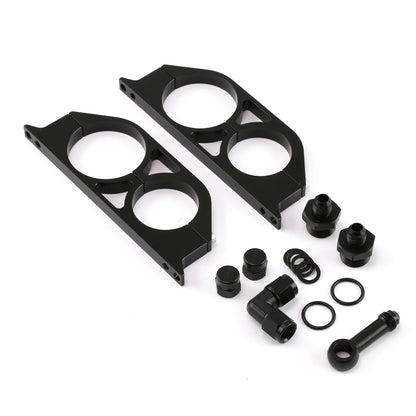 044 EFI Fuel Pump & Filter Dual Mounting Bracket Set Black Anodized Aluminum