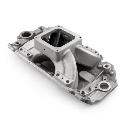 Chevy BBC 454 Rect Port Dominator w/Inj Ports High Rise Intake Manifold Satin