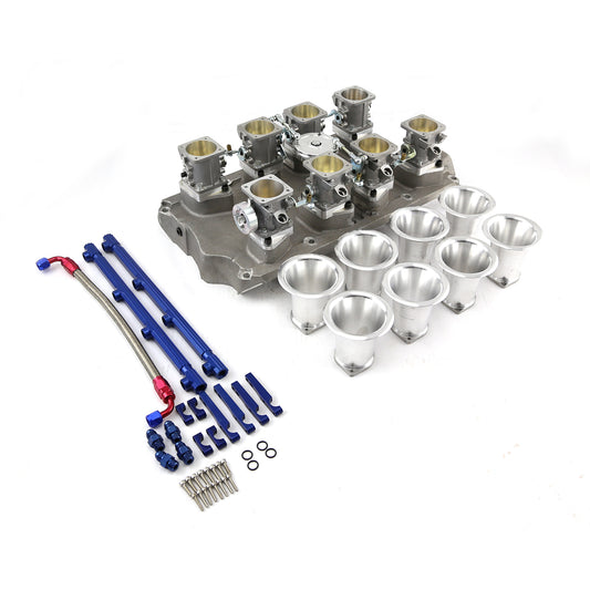 Ford 351W Windsor Downdraft EFI Stack Intake Manifold System Satin