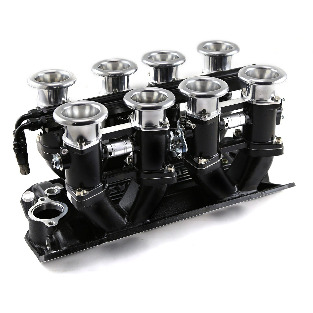 Chevy SBC 350 Downdraft EFI Stack Intake Manifold System Complete Black