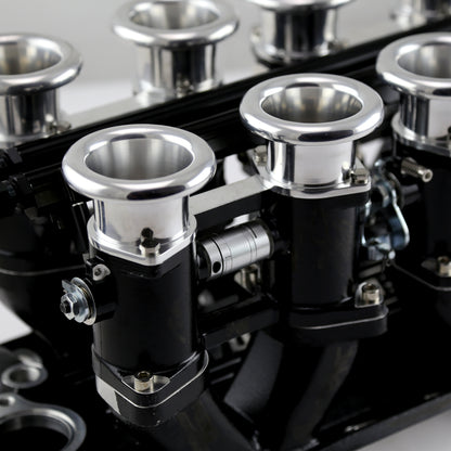 Chevy SBC 350 Downdraft EFI Stack Intake Manifold System Complete Black