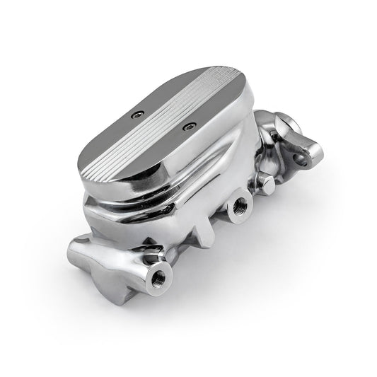 Universal Gm Finned Top Aluminum Brake Master Cylinder Chrome [1.125" Bore]