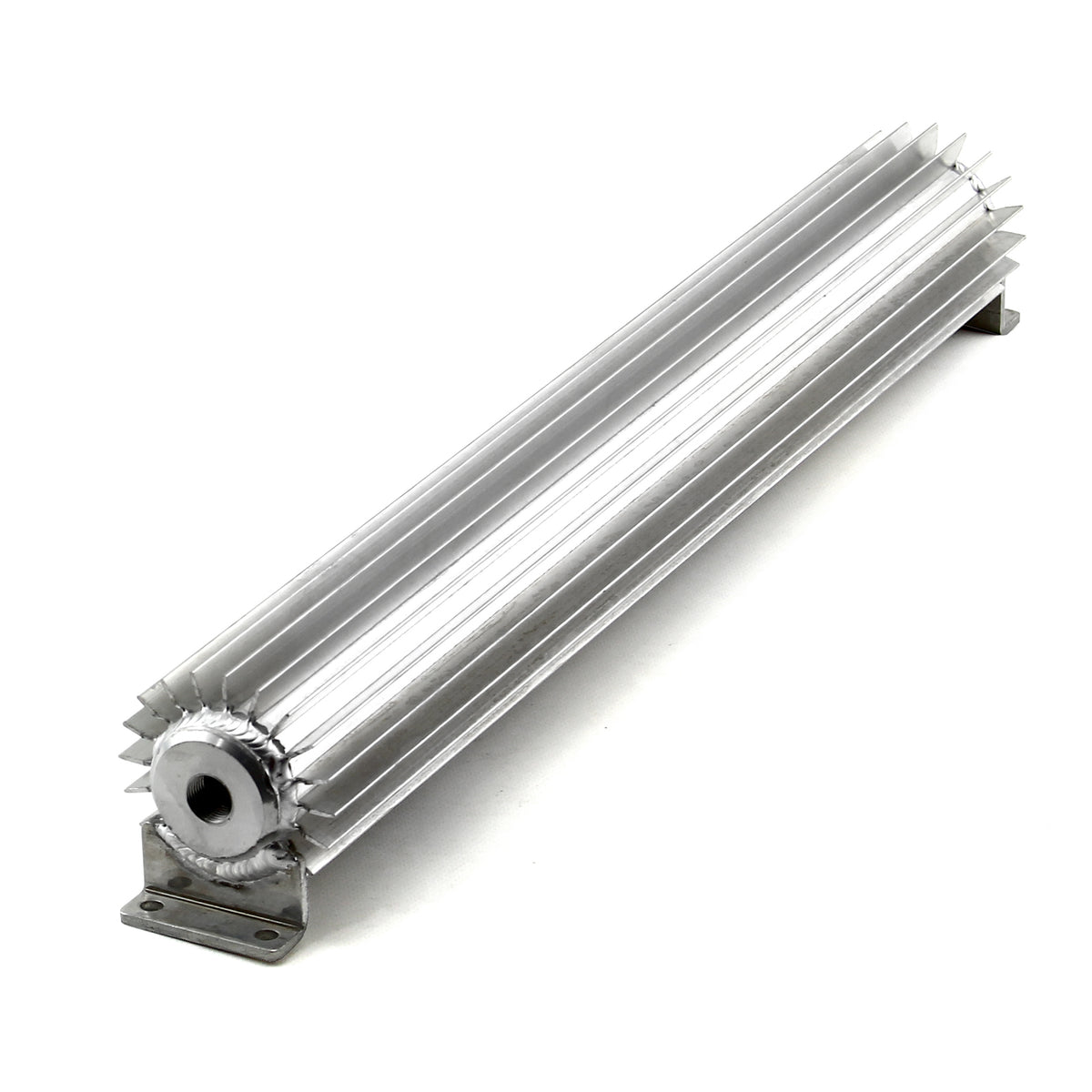 20" Silver Anodized Single Pass Transmission Oil Cooler With Fittings