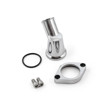 Chevy SBC 350 45 Degree Swivel Aluminum Thermostat Housing Water Neck Polished