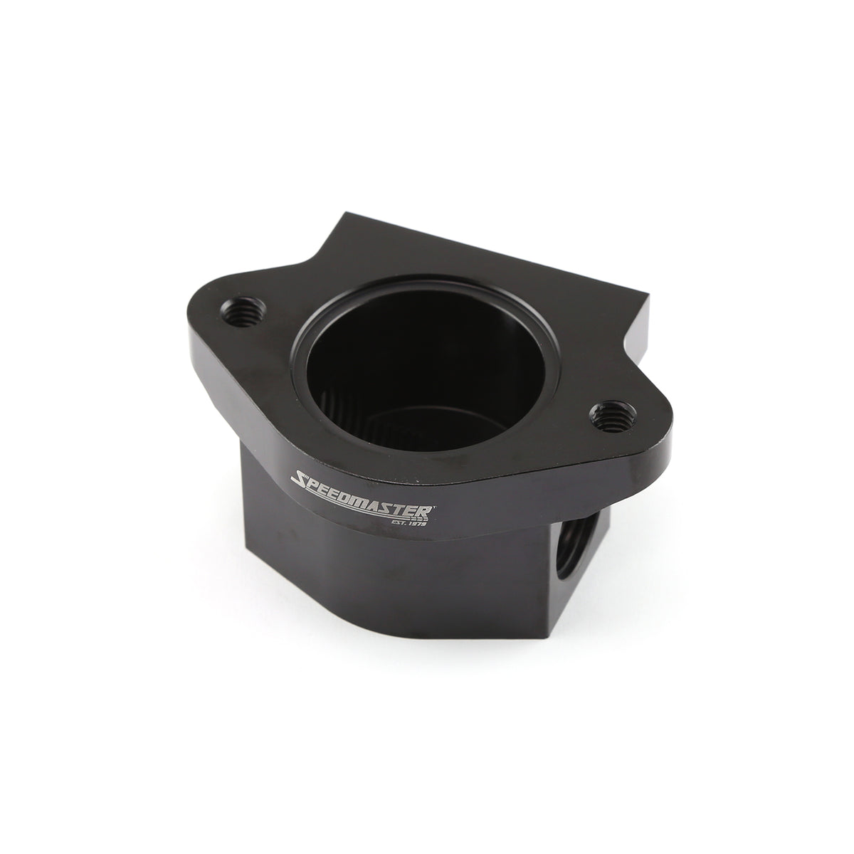 Remote 0 Degree Billet Aluminum Thermostat Housing Water Neck Black