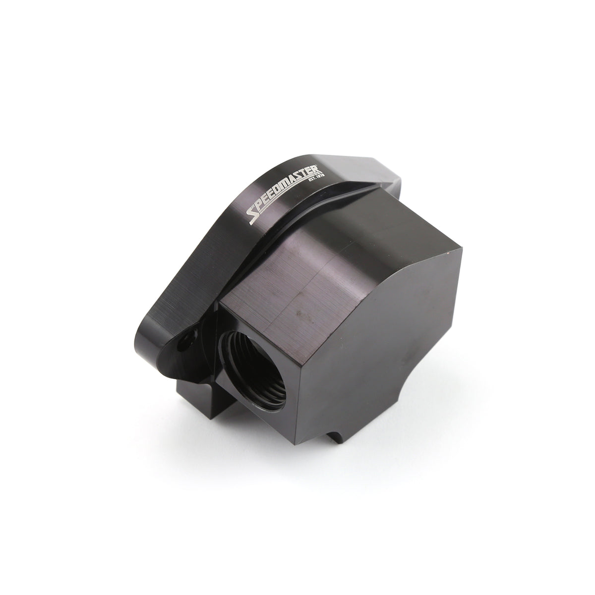 Remote 0 Degree Billet Aluminum Thermostat Housing Water Neck Black