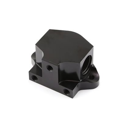Remote 0 Degree Billet Aluminum Thermostat Housing Water Neck Black