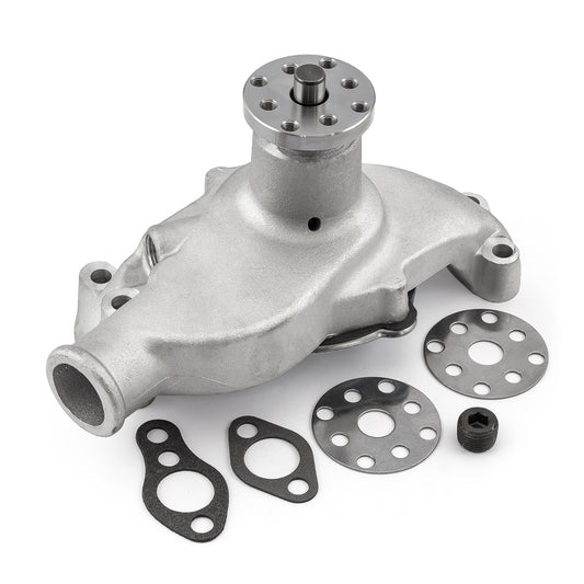 Chevy SBC 350 High Volume Aluminum Short Water Pump w/o Heater Port [Satin]