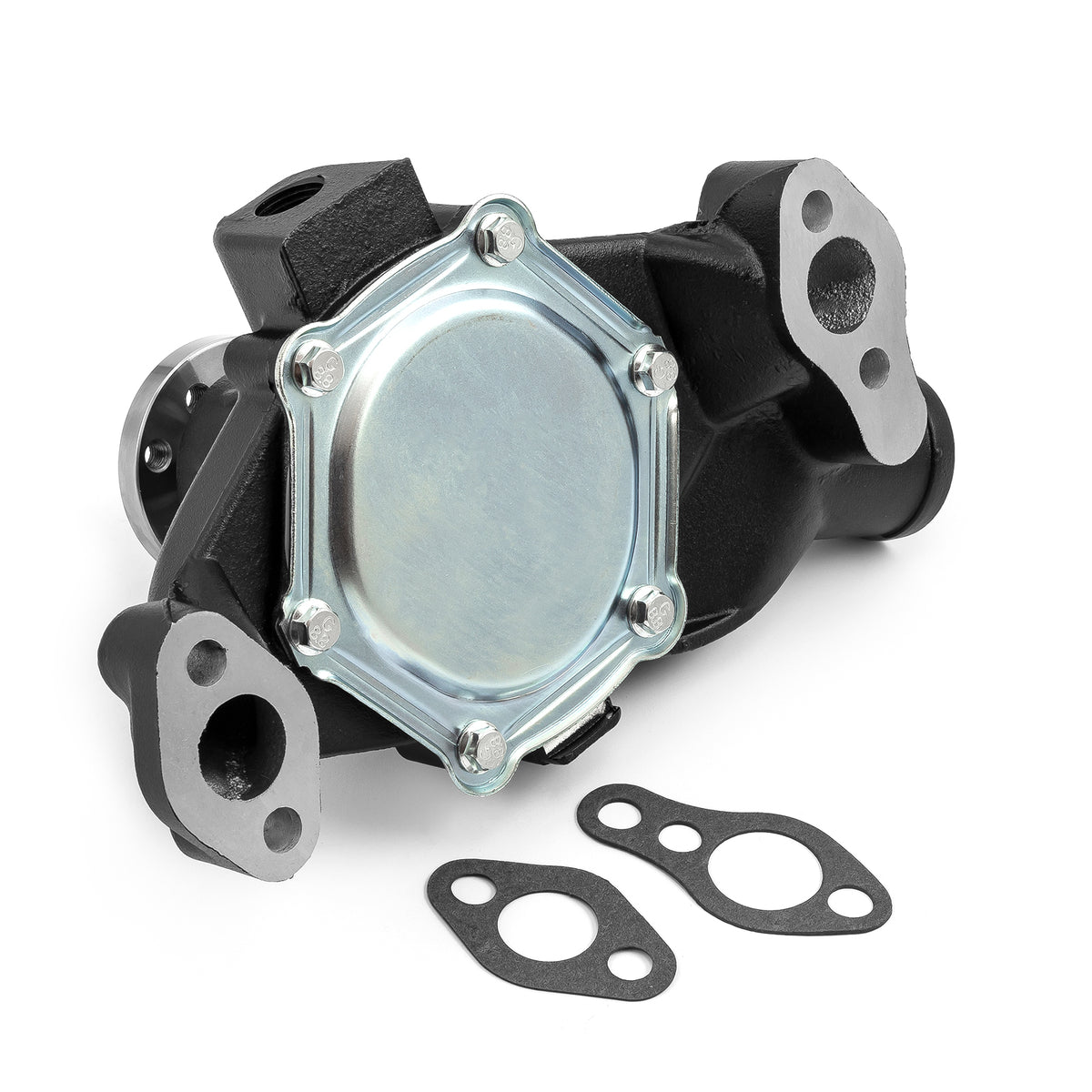 Chevy SBC 350 High Volume Aluminum Short Water Pump with Heater Port [Black]