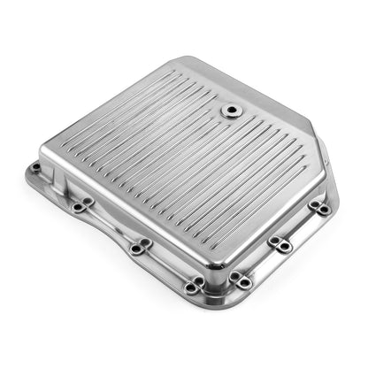 Turbo TH350 Finned Aluminum Transmission Oil Pan Set Polished