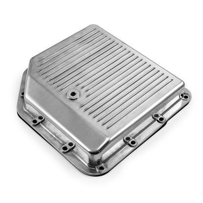 Turbo TH350 Finned Aluminum Transmission Oil Pan Set Polished