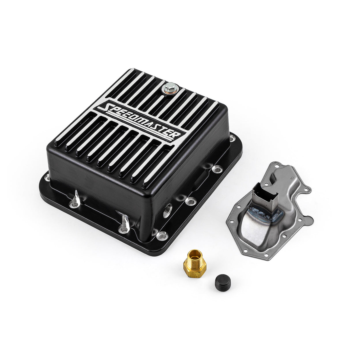 Ford C4 High Volume Transmission Oil Pan Cast Aluminum Finned Black [2qt]