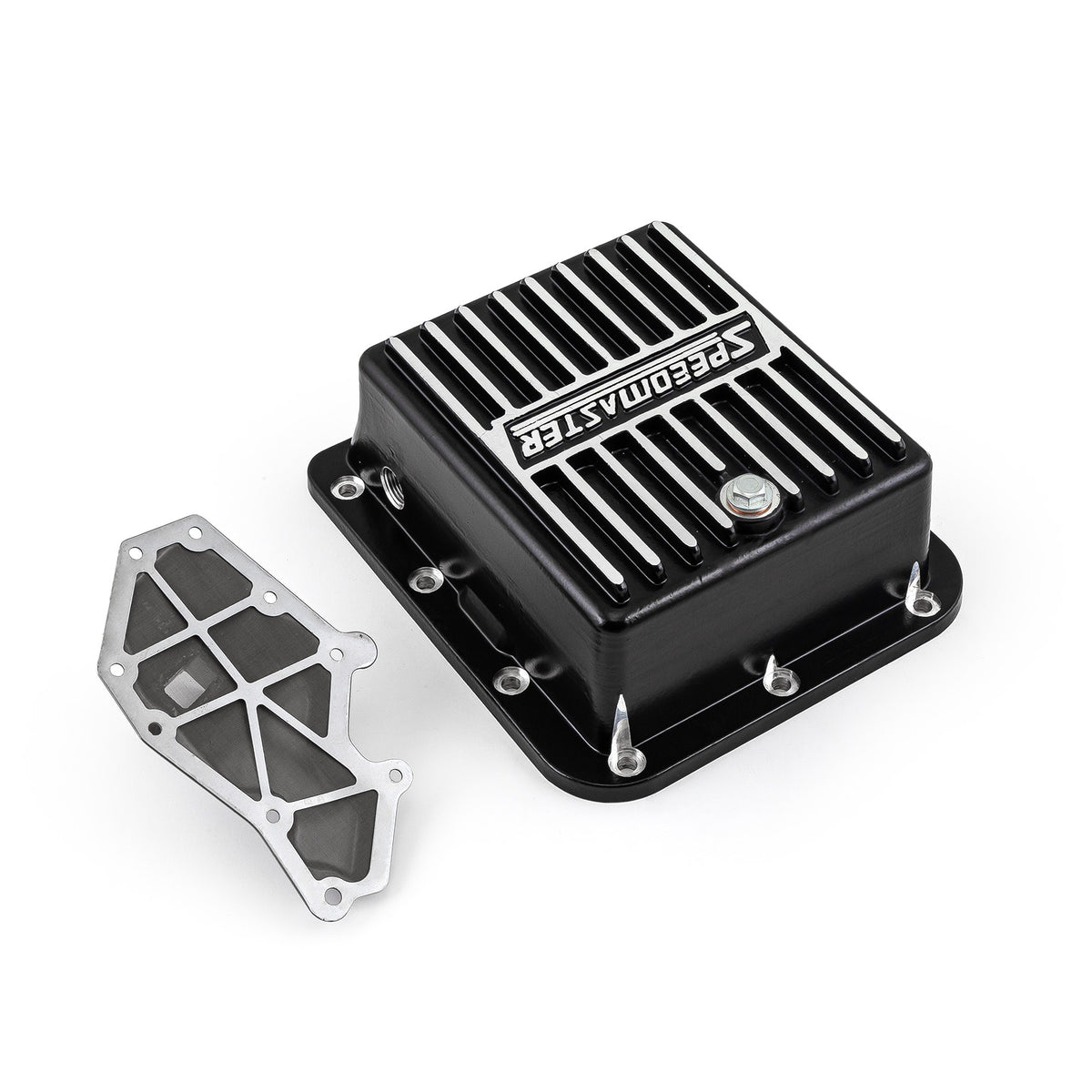Ford C4 High Volume Transmission Oil Pan Cast Aluminum Finned Black [2qt]