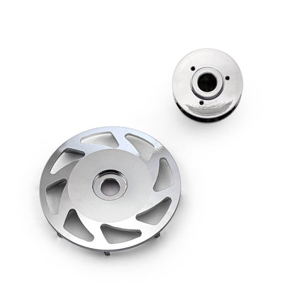 Chevy Ford Six Groove Serpentine Billet Alternator Pulley & Fan Kit [Natural]