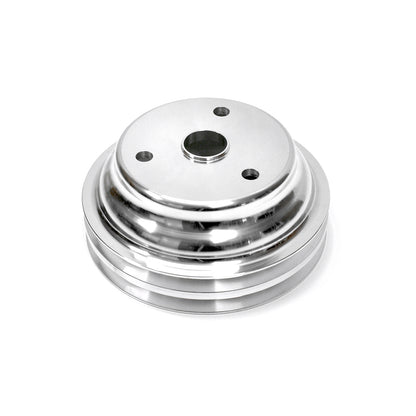 Chevy SBC 350 Billet Aluminum Long Water Pump Lwp 2 Groove Crank Pulley