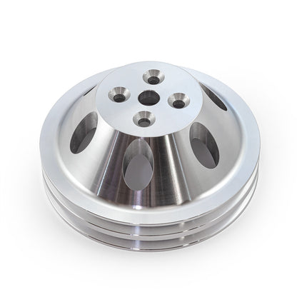 Chevy SBC 350 Billet Aluminum Short Water Pump Swp 2 Groove Water Pump Pulley