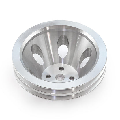 Chevy SBC 350 Billet Aluminum Short Water Pump Swp 2 Groove Water Pump Pulley