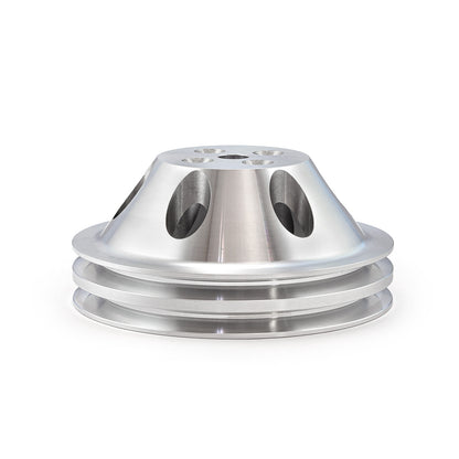 Chevy SBC 350 Billet Aluminum Short Water Pump Swp 2 Groove Water Pump Pulley