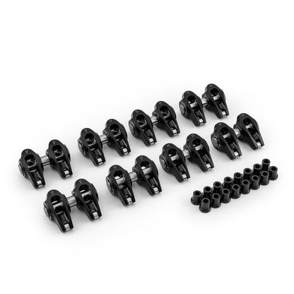 Chevy GM LS1 LS2 LS6 1.7 Ratio Aluminum Pedestal Mount Roller Rocker Arm Set Black