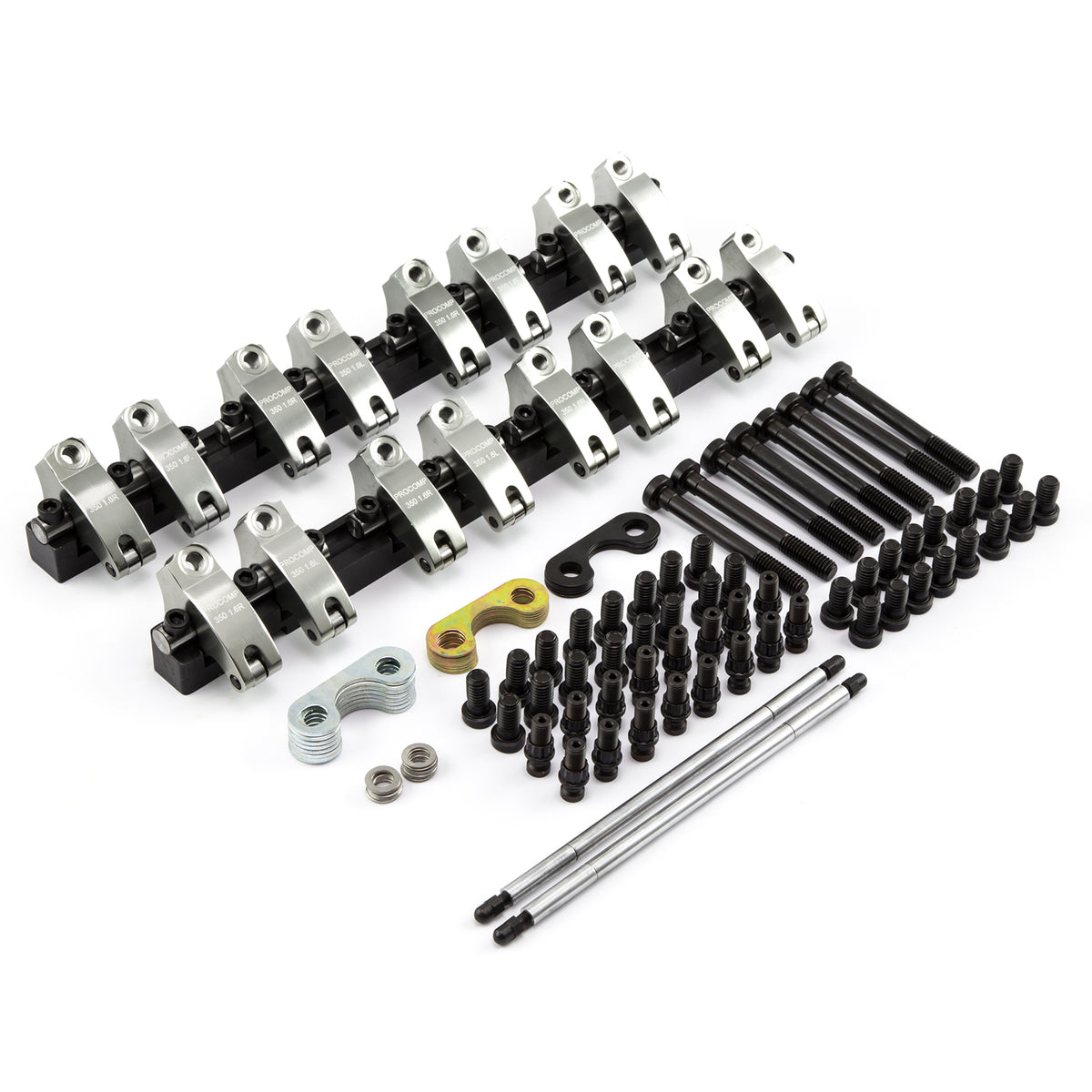 Chevy SBC 350 Shaft Mount 1.6 Ratio Aluminum Rocker Arms Set w/ Hardware