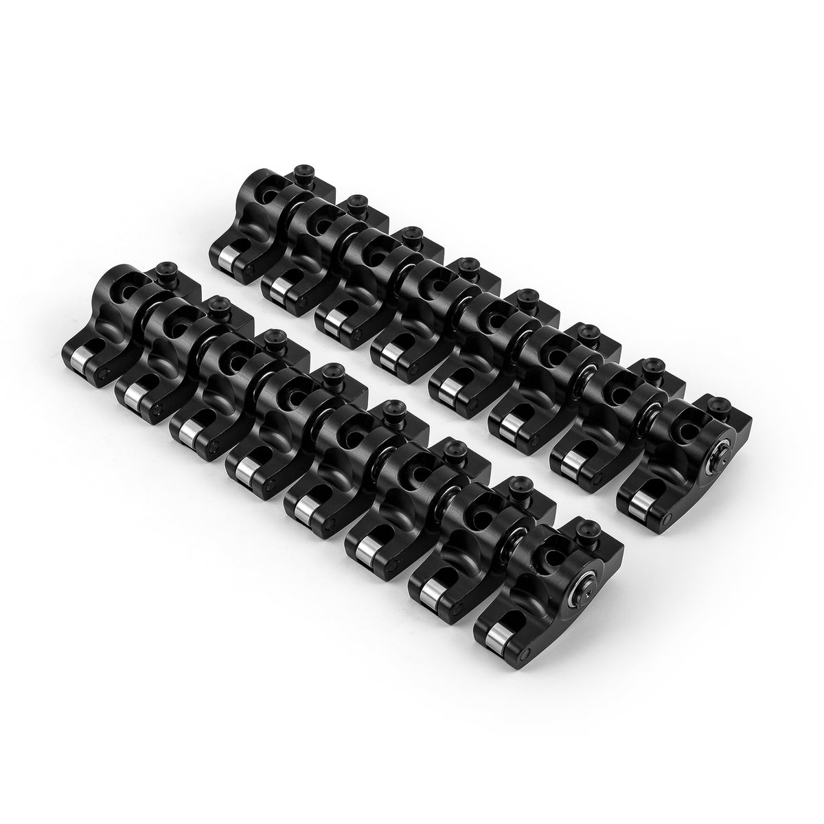 Ford SB 289 302 Windsor Adjustable 5/16 Stud Mount 1.6 Aluminum Rocker Arms Set [Black]