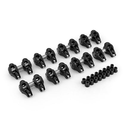 Chevy GM LS3 1.8 Ratio Aluminum Pedestal Mount Roller Rocker Arm Set Black