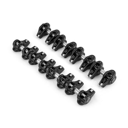 Chevy GM LS3 1.8 Ratio Aluminum Pedestal Mount Roller Rocker Arm Set Black