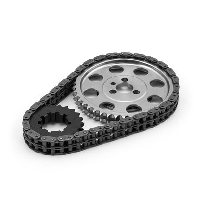 Chevy SBC 350 Double Roller 9 Keyway Billet Steel Timing Chain Kit (Tor/Brg)