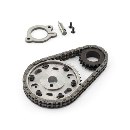 Ford SB 289 302 Double Roller 2pc Adj Billet Steel Timing Chain Kit
