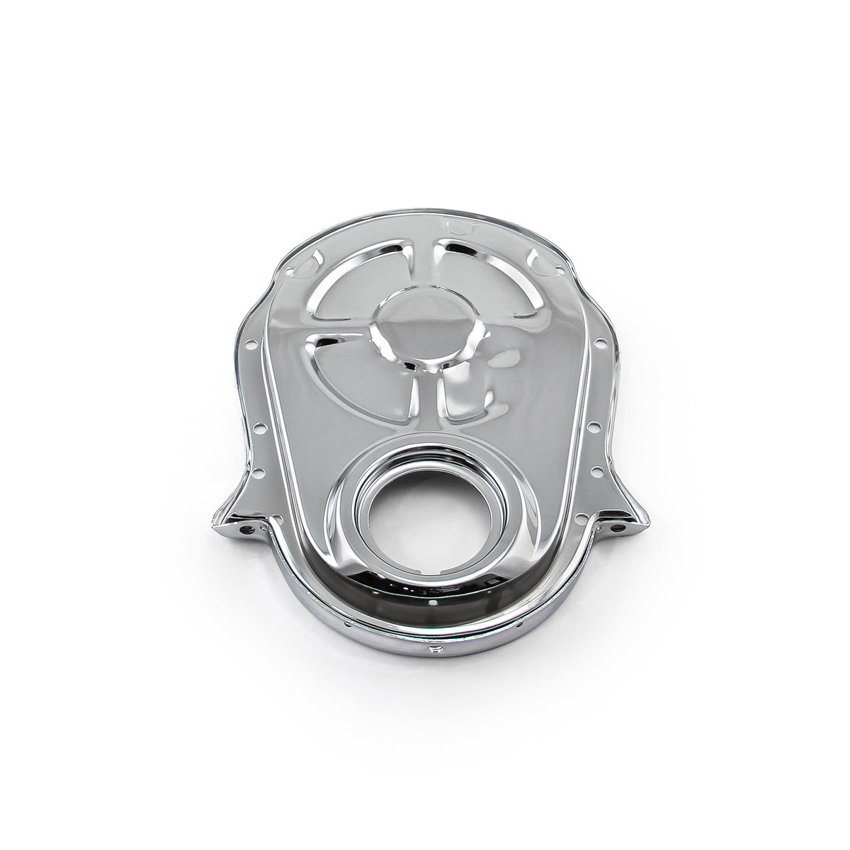 Chevy BBC 454 Steel Plated Timing Chain Cover Chrome
