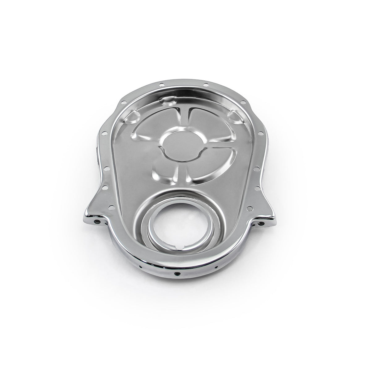 Chevy BBC 454 Steel Plated Timing Chain Cover Chrome
