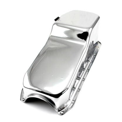 Chevy SBC 350 2Pcs Rms 1955-79 D/Side Replacement Oil Pan [Chrome]