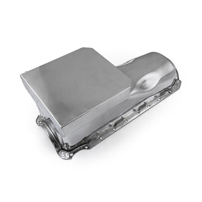 Chevy BBC 454 Gen 4 6Qt Drag Rear Sump 2Pc Rms Oil Pan Chrome