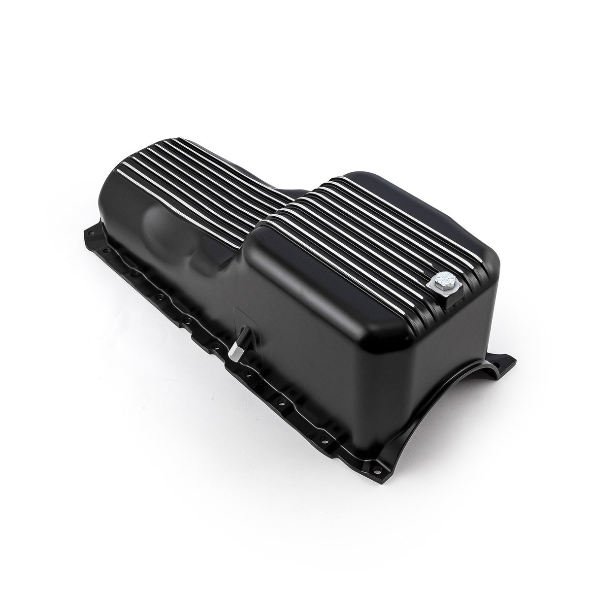 Chevy BBC 454 1Pc Late Gen 5 & 6 1991 - Up Black Finned Aluminum Oil Pan