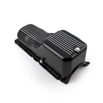 Chevy BBC 454 1Pc Late Gen 5 & 6 1991 - Up Black Finned Aluminum Oil Pan