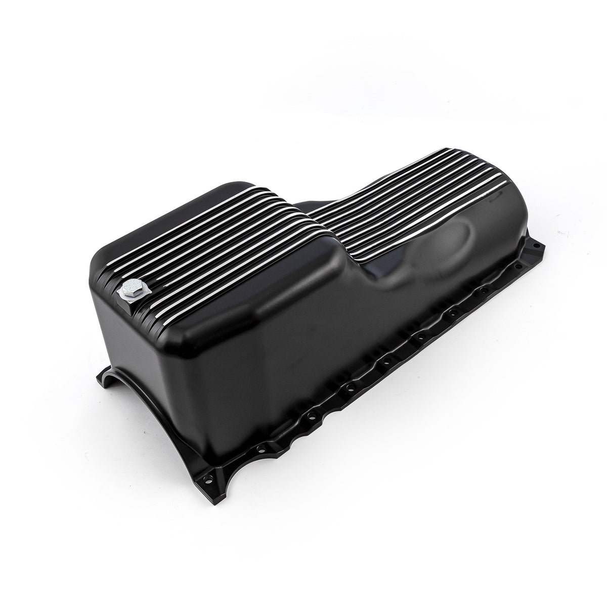 Chevy BBC 454 1Pc Late Gen 5 & 6 1991 - Up Black Finned Aluminum Oil Pan