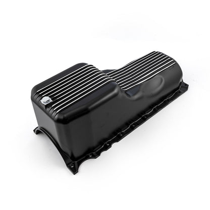 Chevy BBC 454 1Pc Late Gen 5 & 6 1991 - Up Black Finned Aluminum Oil Pan