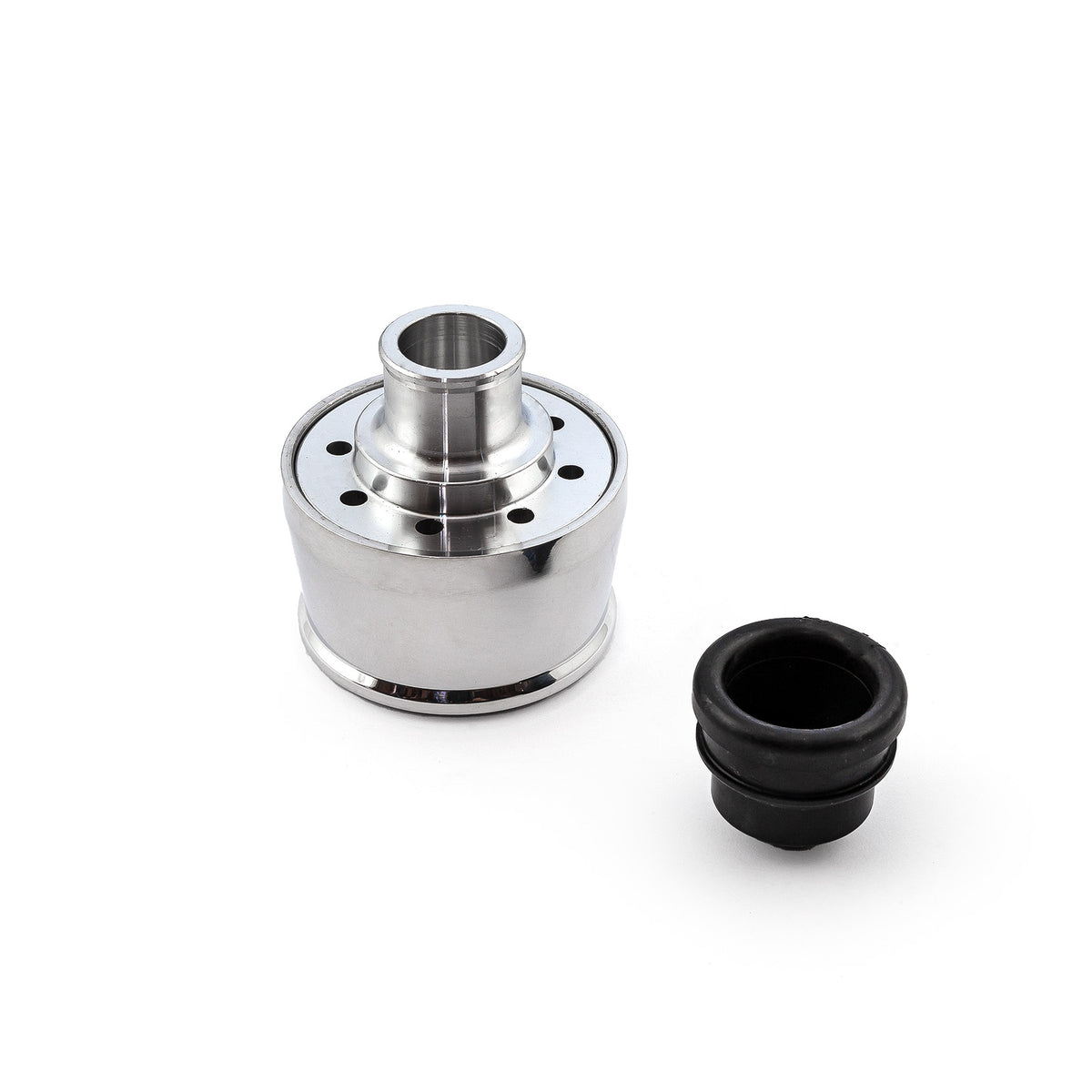 Polished Aluminum Valve Cover Breather Cap & Gromment (Push In)