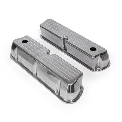 Ford SB 289 302 351 Windsor Polished Alum. Ball Milled Valve Covers Tall w/Hole