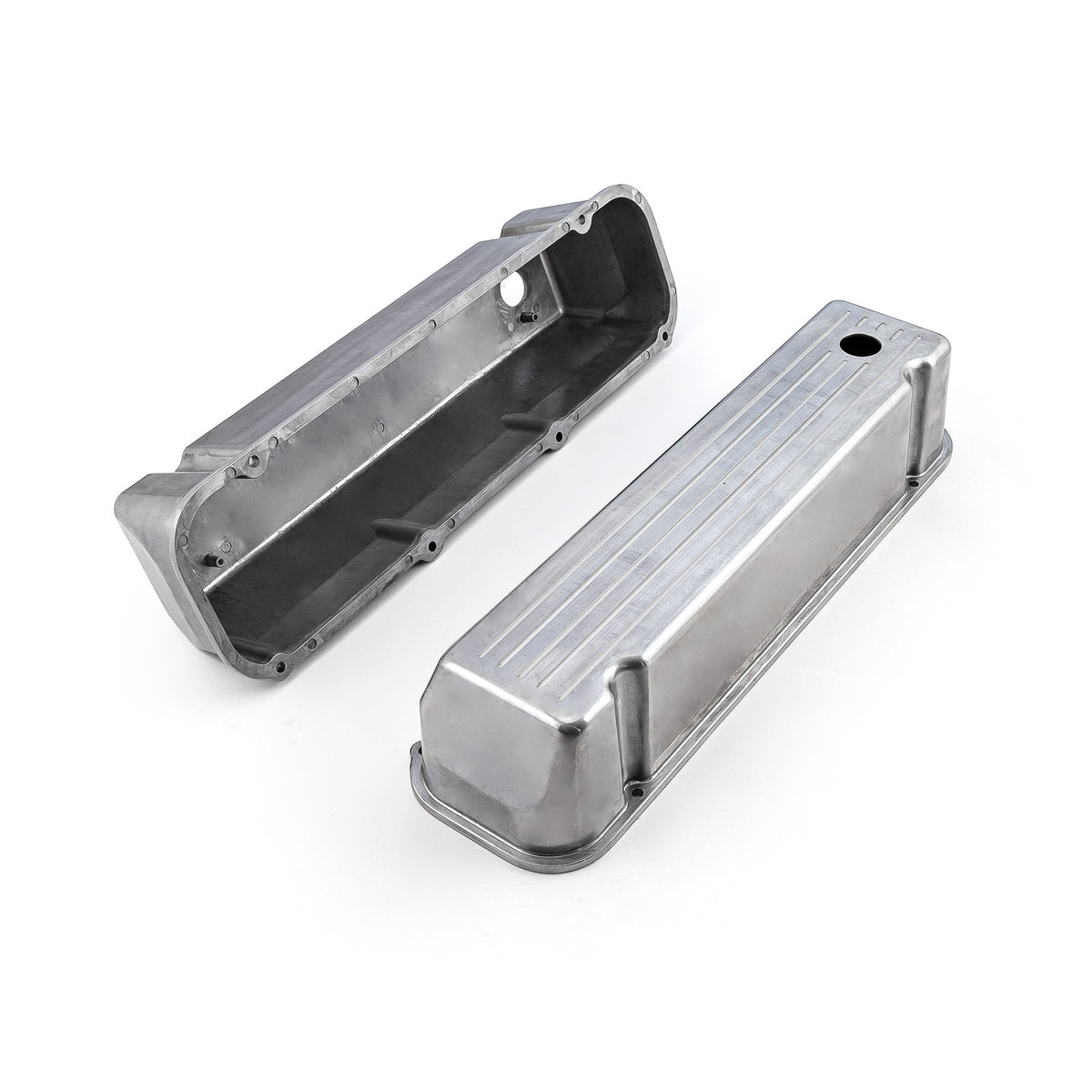 Ford 429 460 Polished Aluminum Ball Milled Valve Covers - Tall w/ Hole
