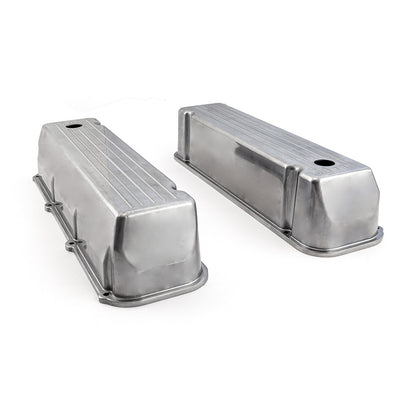 Ford 429 460 Polished Aluminum Ball Milled Valve Covers - Tall w/ Hole