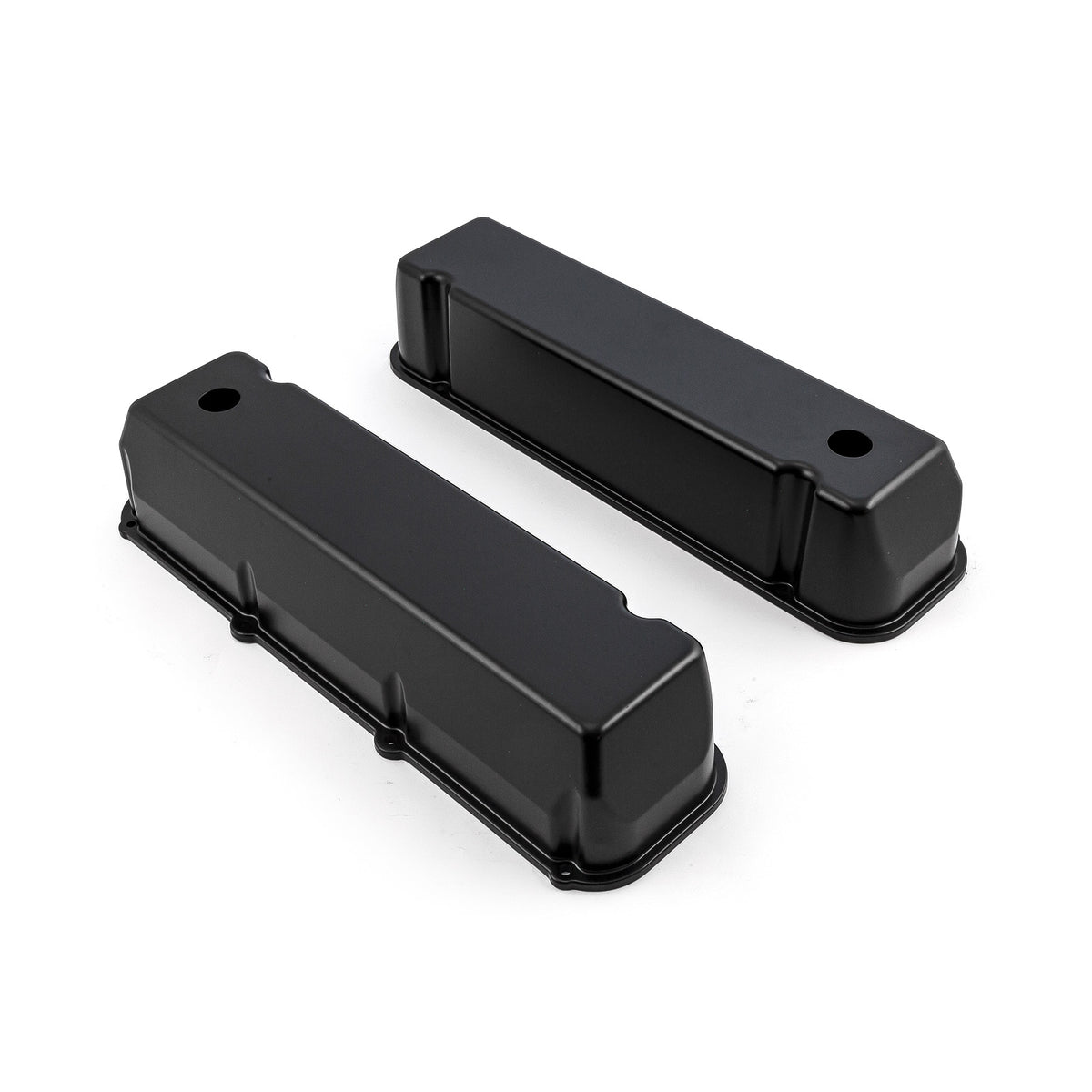 Ford 429 460 Black Aluminum Plain Valve Covers - Tall w/ Hole