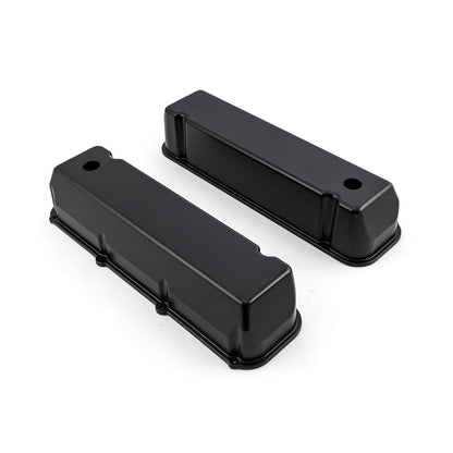 Ford 429 460 Black Aluminum Plain Valve Covers - Tall w/ Hole
