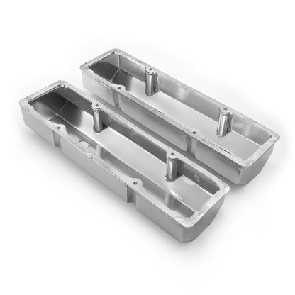 Chevy SBC 350 Fabricated Valve Covers Satin Tall w/ Hole