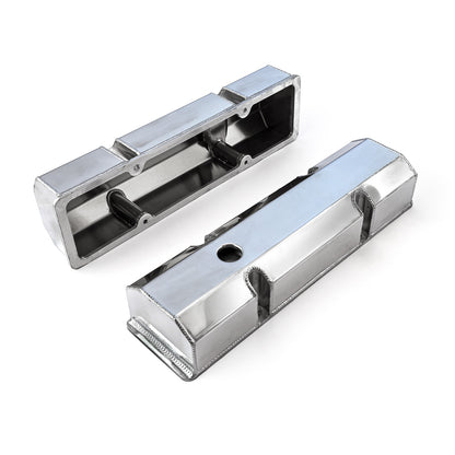 Chevy SBC 350 Fabricated Valve Covers Polished Tall w/o Hole